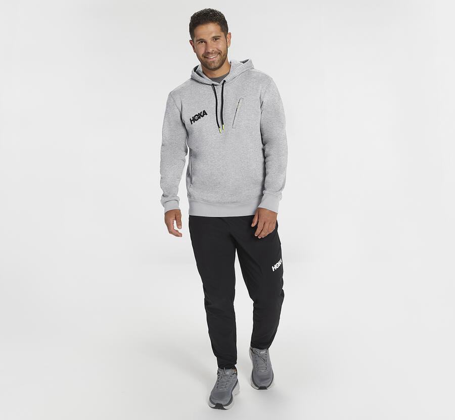 Hoka One One Kapşonlu Sweatshirt Erkek Gri - Performance - KA5802943